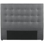Vente - unique - t�te de lit capitonn�e - 140 cm - tissu - gris - francesco