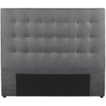 Vente - unique - t�te de lit capitonn�e - 160 cm - tissu - gris - francesco