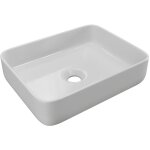 Vente - unique - vasque � poser rectangle en c�ramique - blanc - 50 x 39 cm - juniko ii
