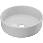 Vente - unique - vasque � poser ronde en c�ramique - blanc brillant - 36 cm - leniso ii