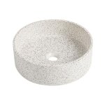 Vente - unique - vasque ronde � poser en terrazzo blanc - 39 cm - dukat