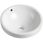 Vente - unique - vasque de salle de bain semi - encastrée ronde en céramique - 46 cm - blanc - catonac ... Vente - unique - vasque de salle de bain semi - encastrée ronde en céramique - 46 cm - blanc - catonac ...