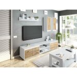 Dmora - unit murale dnuh, ensemble de salon, meubles de salon polyvalents, composition pour salon moderne, ...