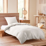 Univers d ? cor - parure de couette 'nid d'abeille' 140 x 200 pour lit 1 place - couleur : neige