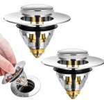 Universel bonde de lavabo pop - up, 2 pi�ces flitre de vidange anti - bloqu�, bonde de baignoire en acier ...