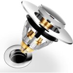 Universel bonde de lavabo pop - up, flitre de vidange anti - bloqu�, bonde et clapet baignoire en acier ...
