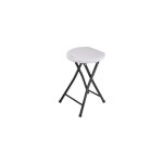 Tabouret pliable en plastique et mtal - noir et blanc - h 45 x d 30 cm - livraison gratuite