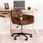 Urban meuble - chaise de bureau vintage en tissu suède réglable et 5 roulettes Urban meuble - chaise de bureau vintage en tissu suède réglable et 5 roulettes