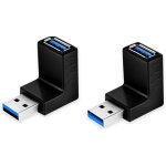 Usb 3. 0 adaptateur angle, adaptateur angle de 90�, femelle usb connecteur prolongateur prise 2pcs coupleur, ...