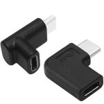 Usb c angle adapter [2 pack] 90 degree usb c type c male to female adapter right left up down angled ...