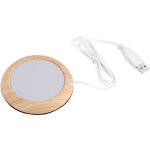 Usb grain de bois chauffe - tasse chaleur boisson tasse tapis caf� chauffe - tasse grain de bois brillant ...