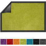 Tapis de porte paillasson d'entr�e use&wash vert citron 90 x 120 cm