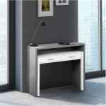 Usinestreet - bureau avec 1 tagre / niche et 2 tiroirs - 88 x 99 x 36 cm
