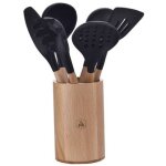 Ustensiles de cuisine en bois et silicone laguiole