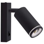 Spot mural led gu10 rglable v - tac avec interrupteur et douille, noir