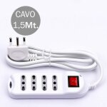 V - tac - multiprise avec c�ble de 1, 5 m, 4 prises 10 / 16 a 2p + t, double passage, interrupteur lumineux ...