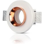Support de spot encastr� led rond v - tac gu10 et gu5. 3 (mr16) en pl�tre blanc et m�tal rose