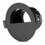 Support de spot encastr led v - tac gu10 avec section demi - lune, couleur noire avec intrieur noir ...