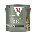 V33 - peinture bois extrieur couleurs d'ici kaki gris velours 2l