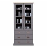 Vaisselier 2 portes & 3 tiroirs  zernan  190cm gris