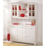 Vaisselier 3 portes en bois massif 'alienor' 198cm blanc