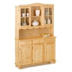 Vaisselier 3 portes en bois massif 'alienor' 198cm naturel