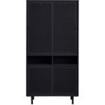 Vaisselier 4 portes, 2 niches en métal h180cm - noir - kiso Vaisselier 4 portes, 2 niches en métal h180cm - noir - kiso