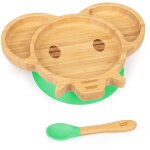 Vaisselle pour enfants assiette en bambou, cuillre 250 ml et ventouse 18 x 18 cm