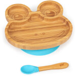 Vaisselle pour enfants assiette en bambou, cuill�re 250 ml et ventouse 18 x 18 cm