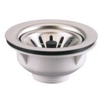 Bonde vier panier manuel trou 90 mm, sans trop plein, inox chrom