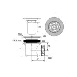 Valentin - bonde de douche � grille marguerite pour receveur diam�tre 60 mm, sortie horizontale � coller ...