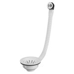 Valentin - bonde pour �vier trou 90 mm, panier manuel avec trop plein, blanche