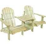 Axi valerie chaise de jardin, table intgre, bois naturel, 175 cm transat, 2 personnes salon exterieur ...