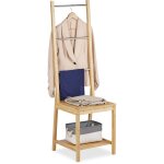 Valet de chambre, en acier inoxydable et bambou, h x l x p : 133 x 40 x 42 cm, nature et argenté - relaxdays ... Valet de chambre, en acier inoxydable et bambou, h x l x p : 133 x 40 x 42 cm, nature et argenté - relaxdays ...