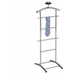 Idimex ? valet de chambre en m�tal chrom� ? cintre pour vestes et chemises ? 4 tringles ? �tag�re vide ...