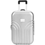 Valise jouet b�b� mignonne en plastique avec roues - mini bagage argent�