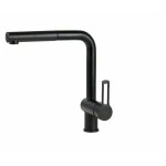 Paffoni - ringo - robinetterie d'vier avec embout extractible, noir mat rin185no