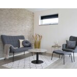 Lisa design - valverde - table basse ronde - effet marbre - noir - 70 cm