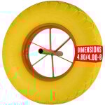 Euro vanadium - roue de brouette pleine increvable 15' - � 390 mm ? axe 20 mm - caoutchouc renforc� - ...