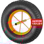 Euro vanadium - roue gonflable pour brouette 15'' -  380 x 80 mm ? avec axe 20 mm - roue caoutchouc ...