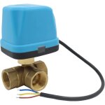 Vanne 3 voies motoris�e 220v electrovanne motoris�e 220v vanne a bille 3 / 4 pouce (dn20 3 / 4 pouce) ...