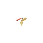 Sferaco - vanne d'arrosage 15x21 / 20x27 (1 / 2' - 3 / 4') laiton bross poigne plate acier rouge.