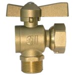 Vanne avant ou apr�s compteur �querre 20x27 m�le 20x27 avec trou de plombage - ezfitt europe