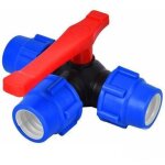 Vanne  bille d'arrt, 32mm robinet  tournant sphrique  trois voies  connexion rapide pvc pe tuyau ...