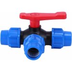 Vanne à bille d'arrêt, 40mm robinet à tournant sphérique à trois voies à connexion rapide pvc pe tuyau ... Vanne à bille d'arrêt, 40mm robinet à tournant sphérique à trois voies à connexion rapide pvc pe tuyau ...
