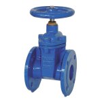 Vanne � coin � corps plat caoutchout� flan. x eau dn100 pn16