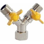 Vanne de commutation en laiton 1 / 2 y - r�partiteur 3 voies en y avec robinets d'arr�t - raccord d'eau ...