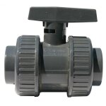 Vanne double union poignee grise pvc bvd ff 32 renson