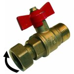 Quick plomberie - vanne  crou libre  visser laiton f 15 x 21 pour tube en per