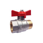 Vanne laiton 1 / 4 tour manette m�le - femelle 12 - 17